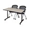 Kobe Rectangle Tables > Training Tables > Kobe Training Table & Chair Sets, 48 W, 24 L, 29 H, Maple MKTRCT4824PL23BK - alternate 1